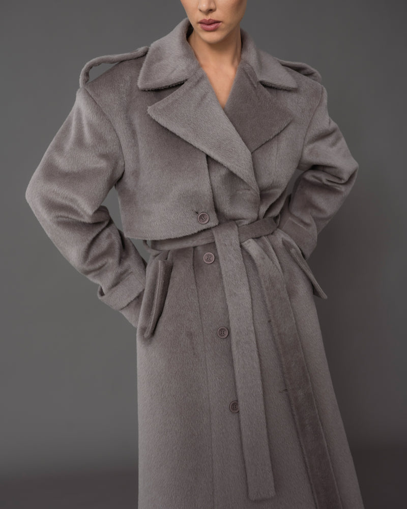 Jade wool double-breasted coat