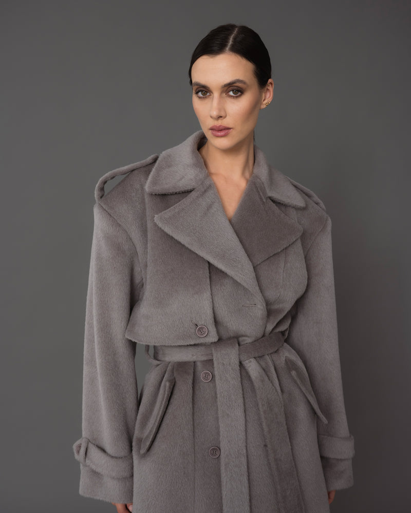 Jade wool double-breasted coat