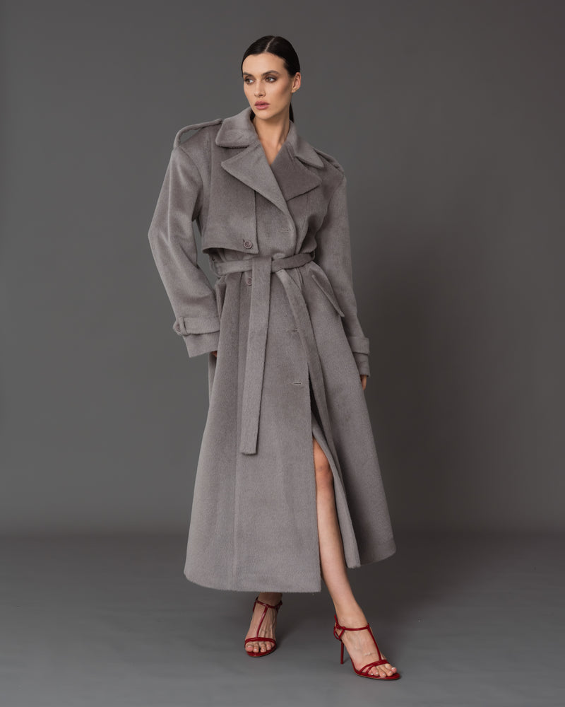 Jade wool double-breasted coat