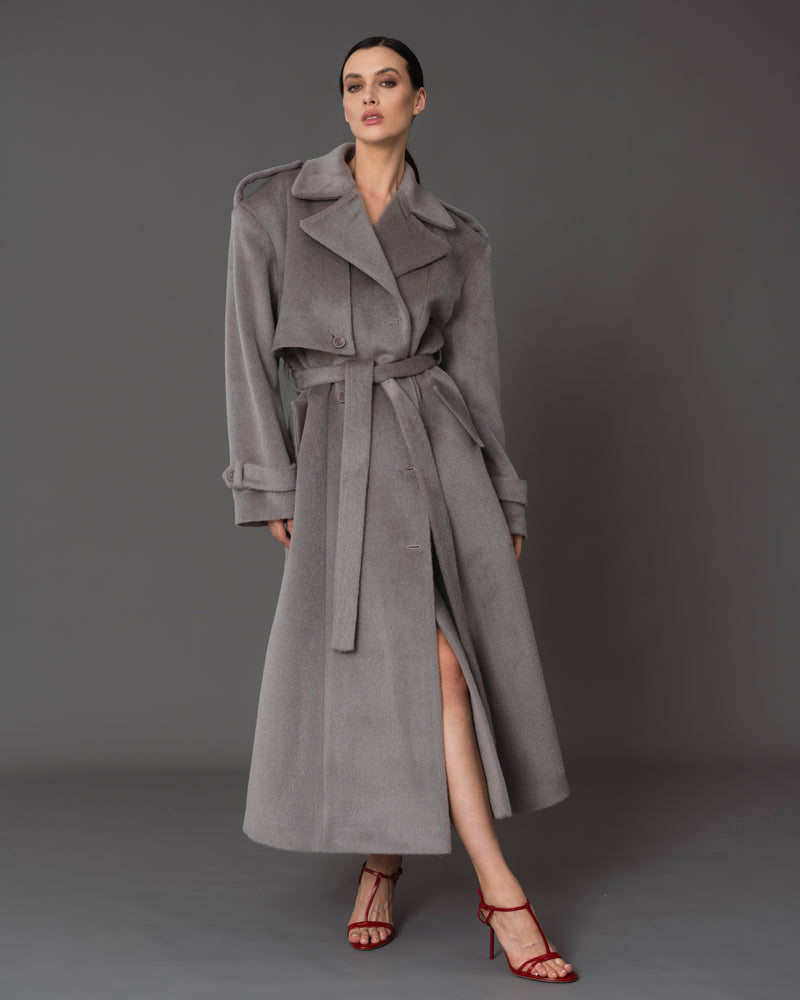 Jade wool double-breasted coat