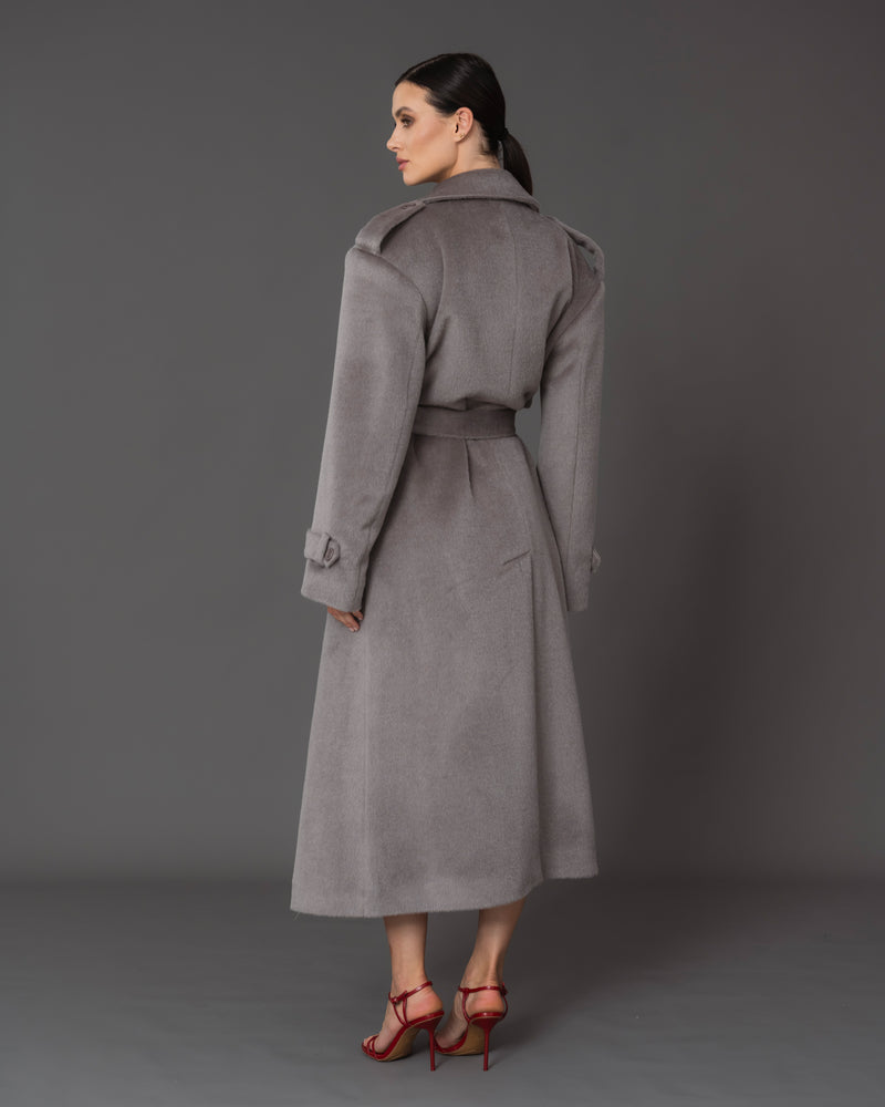 Jade wool double-breasted coat