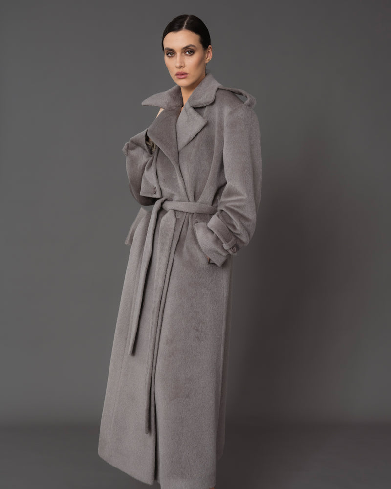 Jade wool double-breasted coat