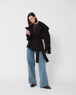 Cropped trench coat