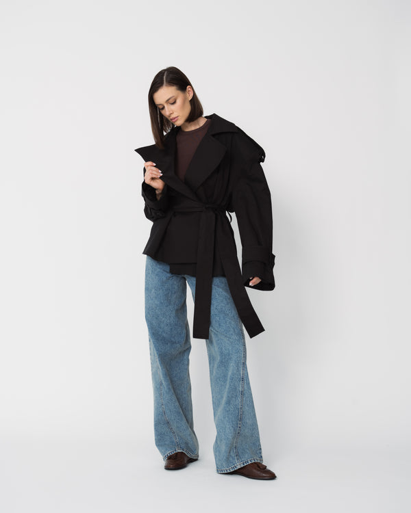 Cropped trench coat