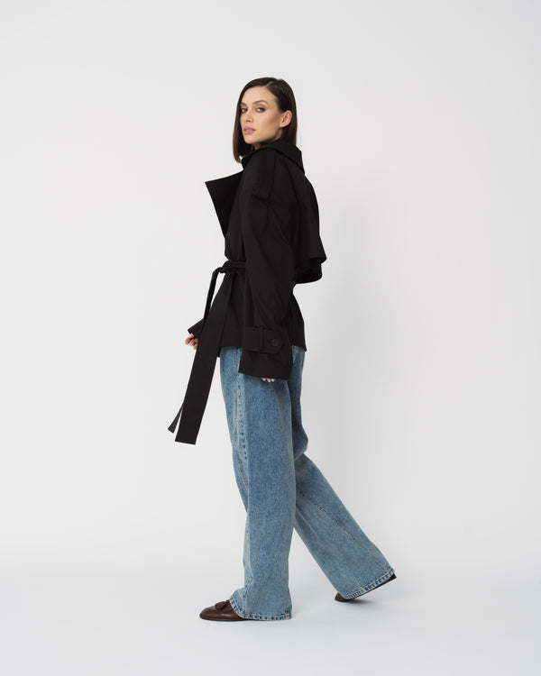 Cropped trench coat