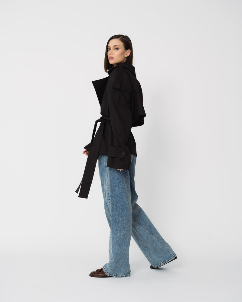 Cropped trench coat