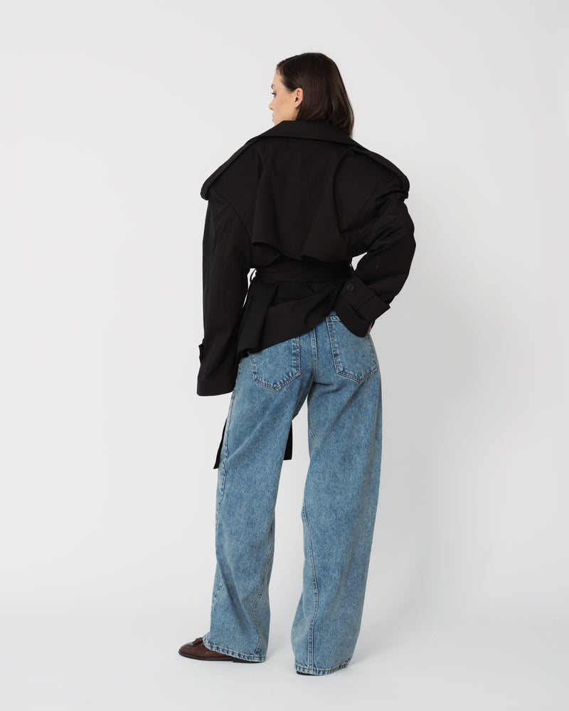 Cropped trench coat
