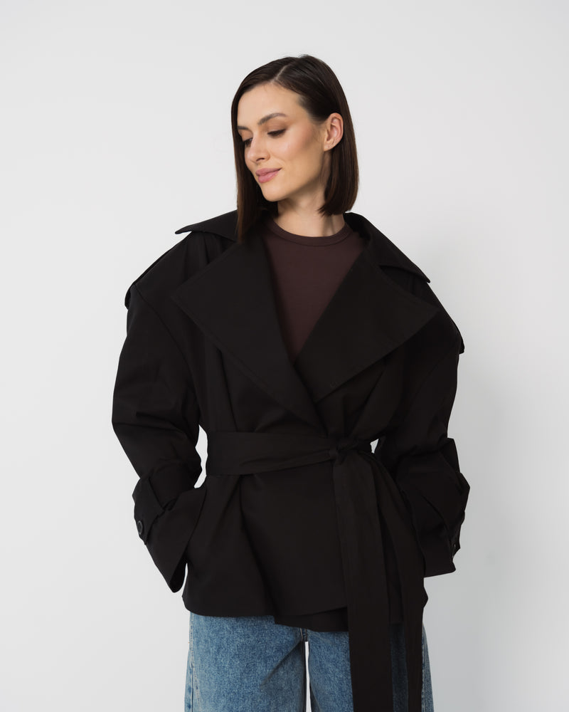 Cropped trench coat