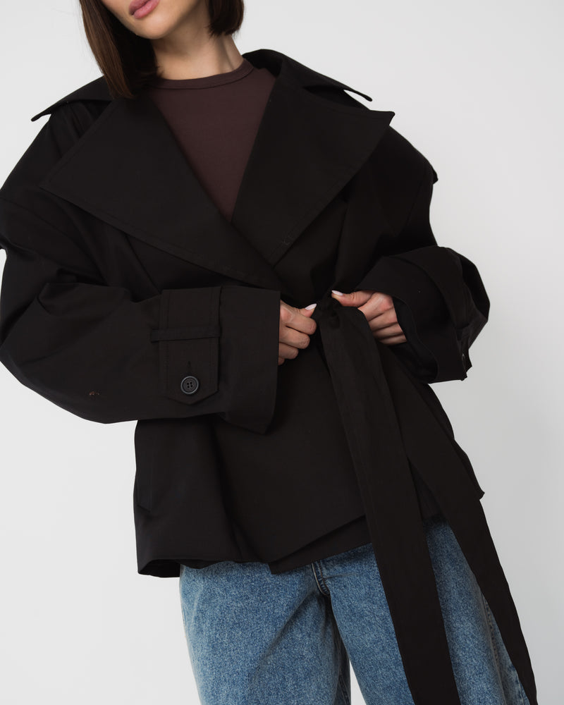 Cropped trench coat
