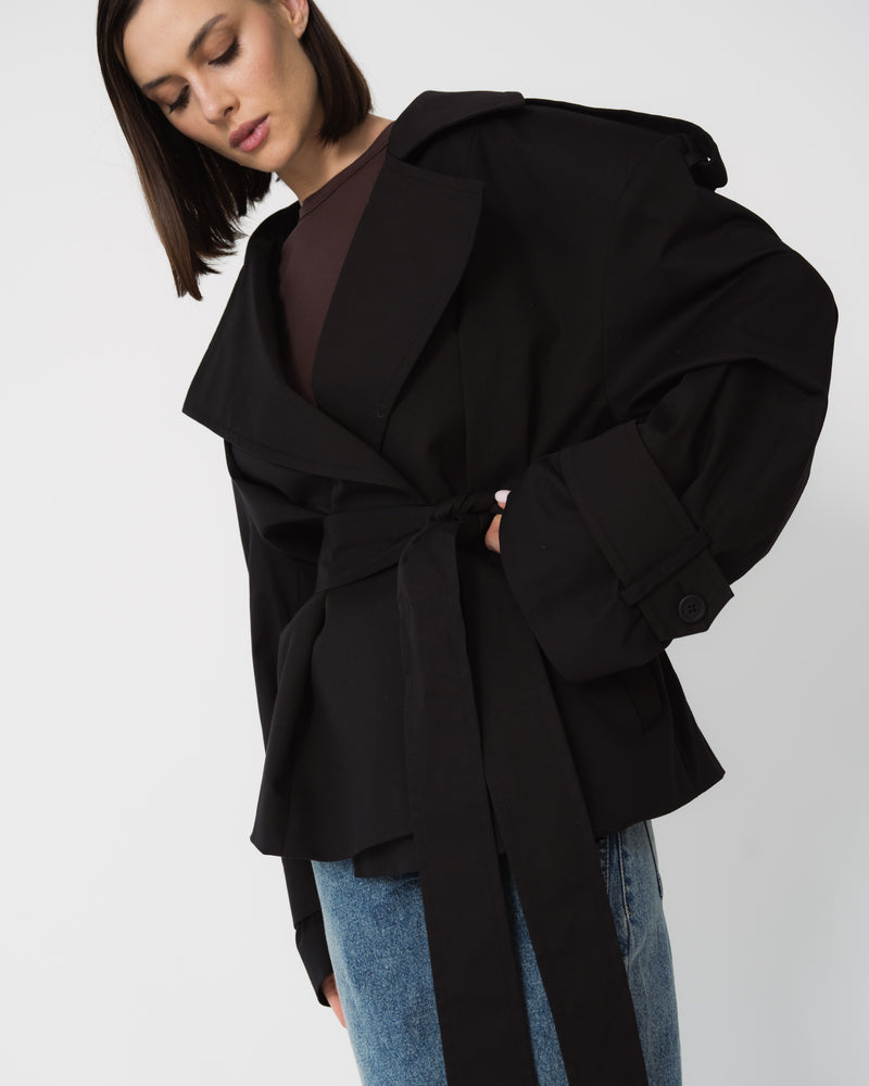 Cropped trench coat