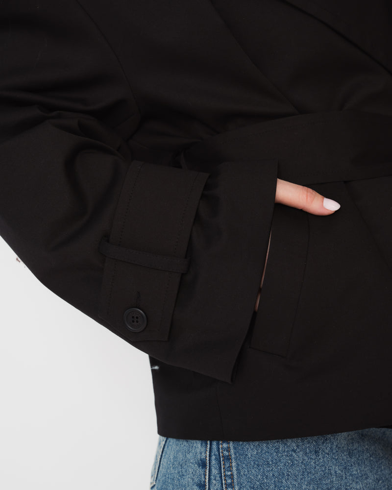 Cropped trench coat