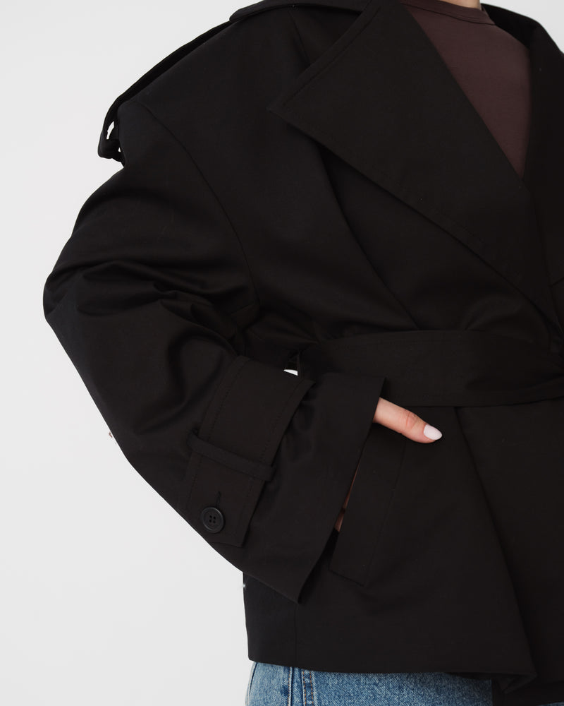 Cropped trench coat