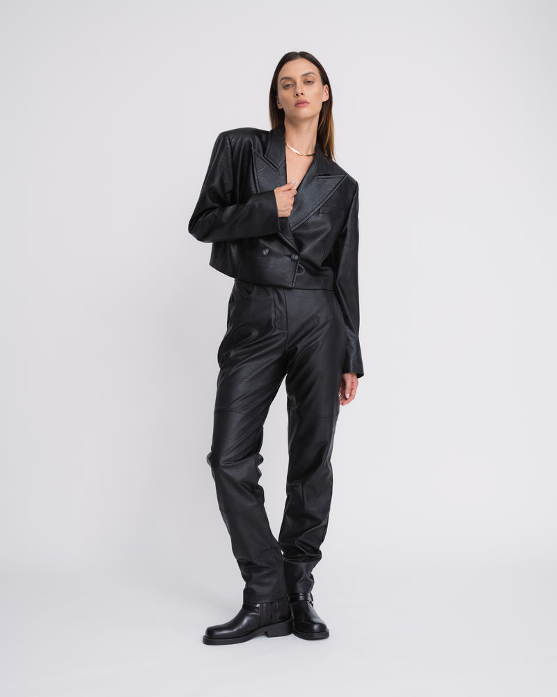 Arnia faux leather long trousers