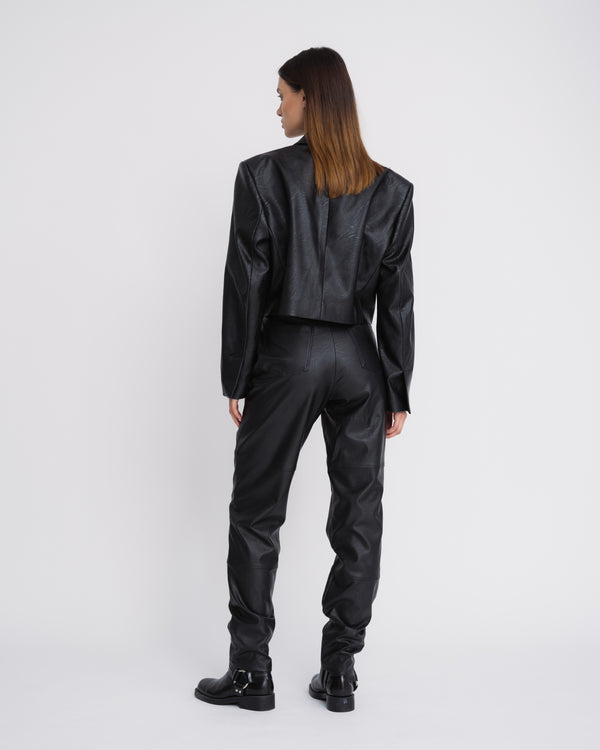 Arnia faux leather long trousers