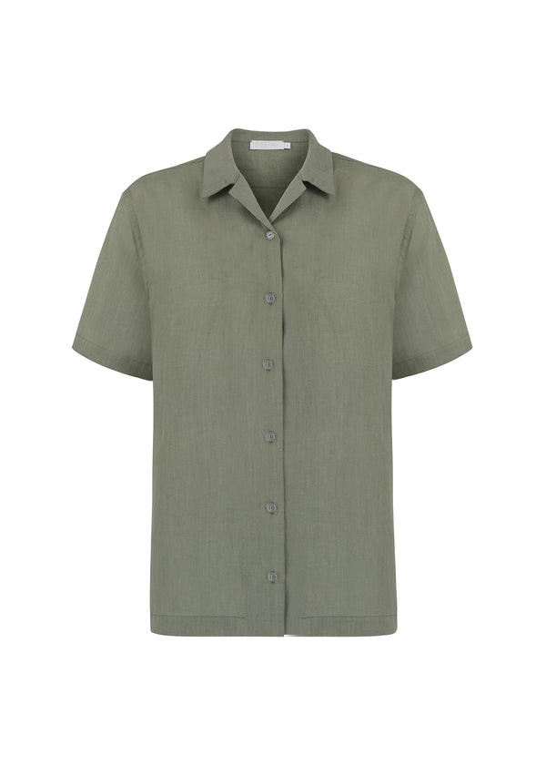 Linen short-sleeved shirt
