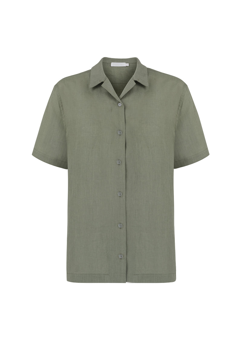 Linen short-sleeved shirt